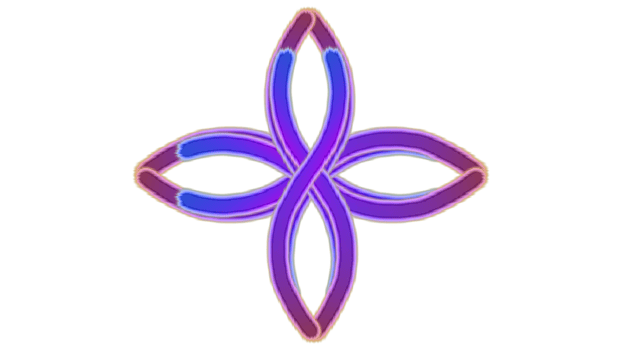 a purple and blue cross with a single line in the middle png