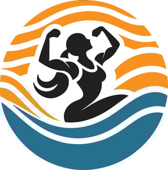 Modern Fitness Logo with Bold Silhouette Illustration vector