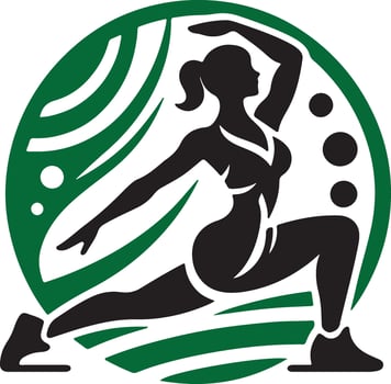 Minimalist Fitness Logo Silhouette of Active Movement vector