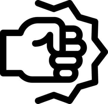A black and white icon of a fist vector