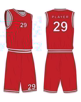 Red basketball jersey uniform mockup vector