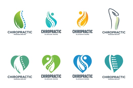 Set physiotherapy logo design templates creative concept Premium vector