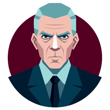 A cartoon illustration of a man in a suit vector