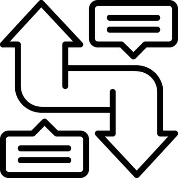 A black and white image of a three - way arrow vector