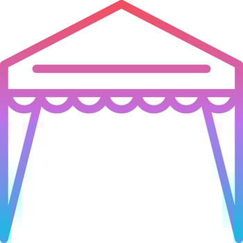 A colorful tent icon on a white background vector