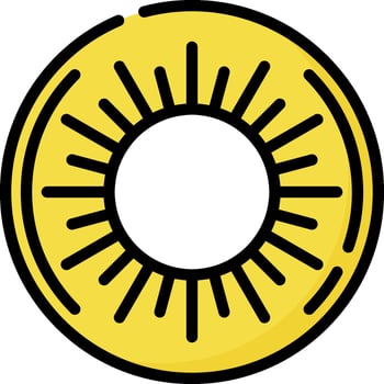 A yellow sunburst icon on a white background vector