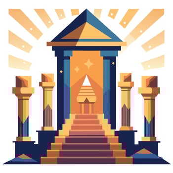 An illustration of an ancient temple with pillars vector