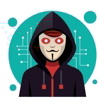 Anonymous hacker with hoodie and red eyes vector