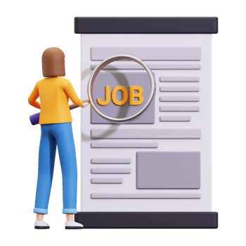 3d find a job illustration png