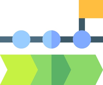 A line of arrows with different colors vector