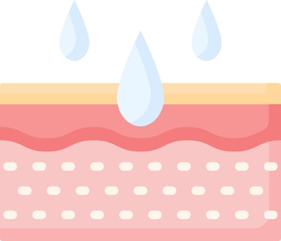 A skin with water drops on it vector