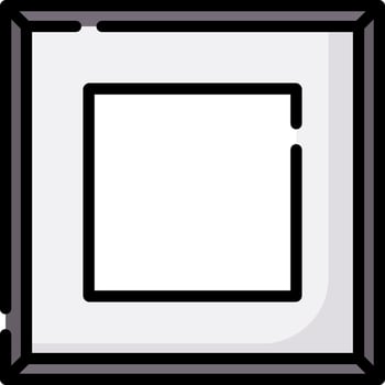 A square square button icon on a white background vector