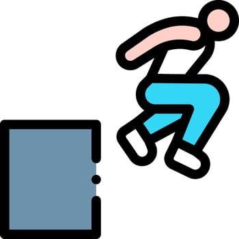 A man jumping over a box vector