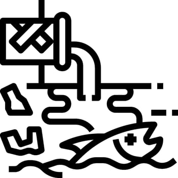 A black and white drawing of a fish in the water vector