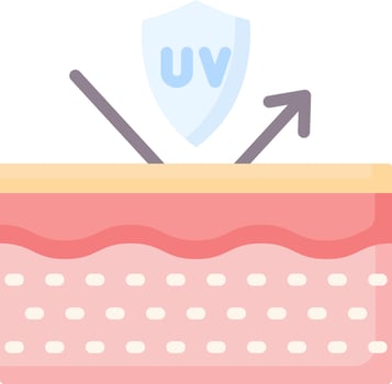 A skin with a shield and a uv light vector