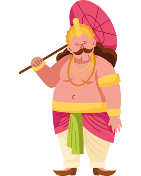 king mahabali with umbrella png