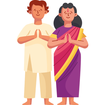 indian couple wearing traditional clothes png