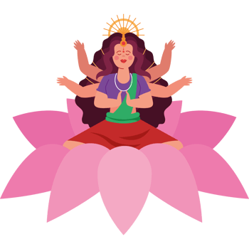 goddess durga on lotus flower png