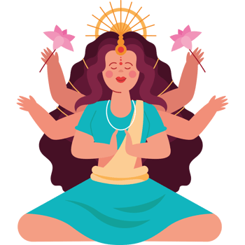 goddess durga in meditation pose png