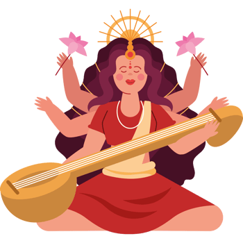 goddess durga character with sitar png