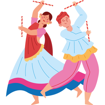 dancers man and woman in navratri festival png