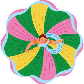 indian woman dancing top view png