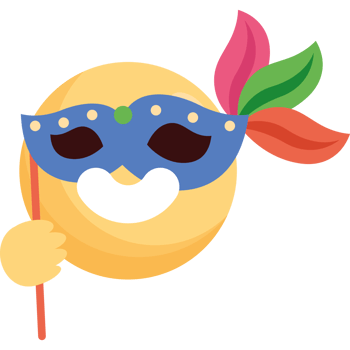 birthday emoji with carnival mask png