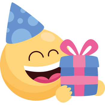 birthday emoji with giftbox png