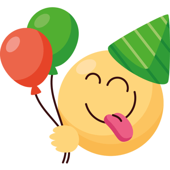 birthday emoji with party balloons png