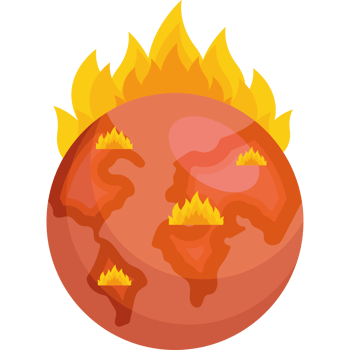 hot planet earth effects of global warming png