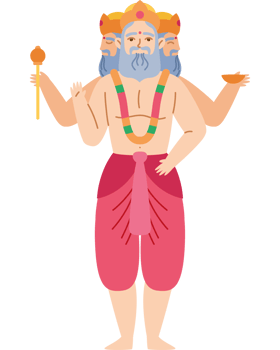statue of indian lord brahma png