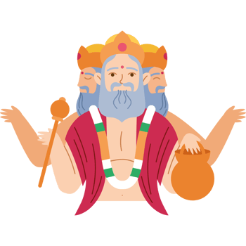 portrait hindu god brahma png