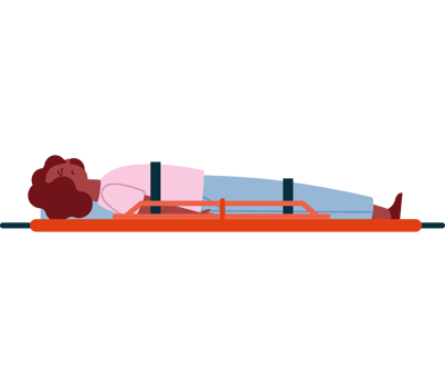 first aid to injured person on stretcher png