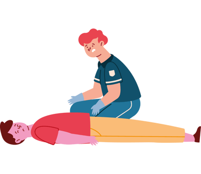 man giving first aid to a patient png