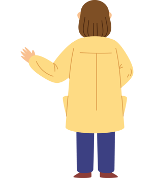 woman standing alone back view png