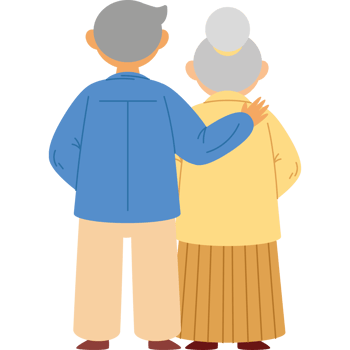 old man and woman hugging together png