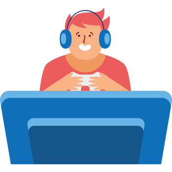 man streamer with headphone png