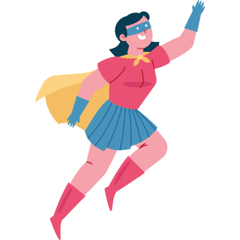 cute cartoon girl in superhero costume png
