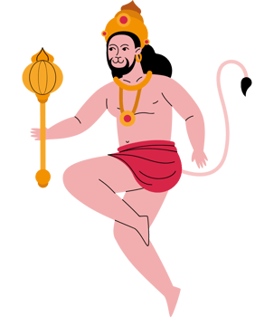 cartoon hanuman character standing png
