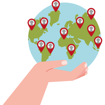 world overpopulation day with map and pointers png