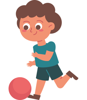cute boy playing with a ball png