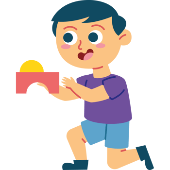 little boy playing with wooden blocks png