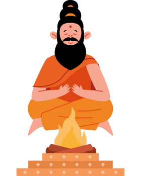 hindu bearded man with bonfire png