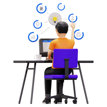 3d Young Man Getting Business Idea Illustration png