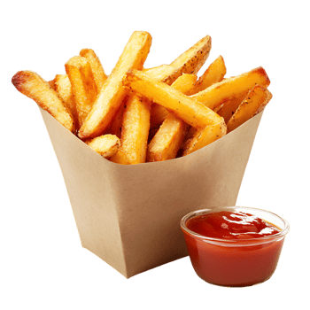 French fries with ketchup separated png