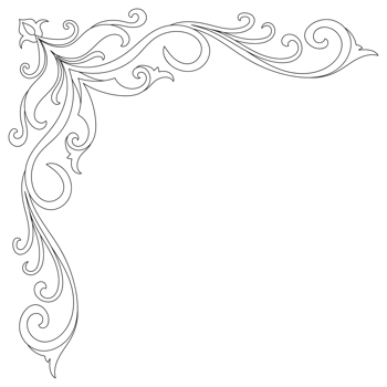 Soft corner lines to decorate paper. Vintage card making elements png