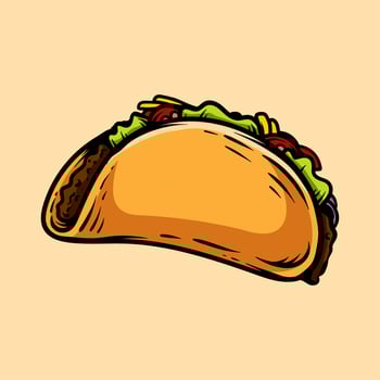 Vintage classic art line style of the taco vector