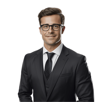 A man in glasses and a suit png