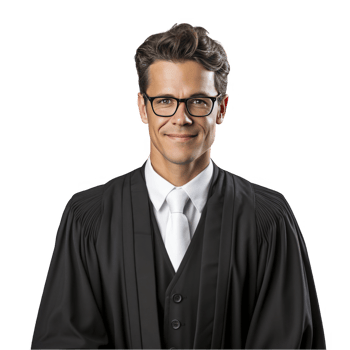 A man in a black robe and glasses png