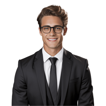 A man in glasses and a suit png